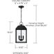 Nelson 3 Light 9.5 inch Black Outdoor Hanging Lantern