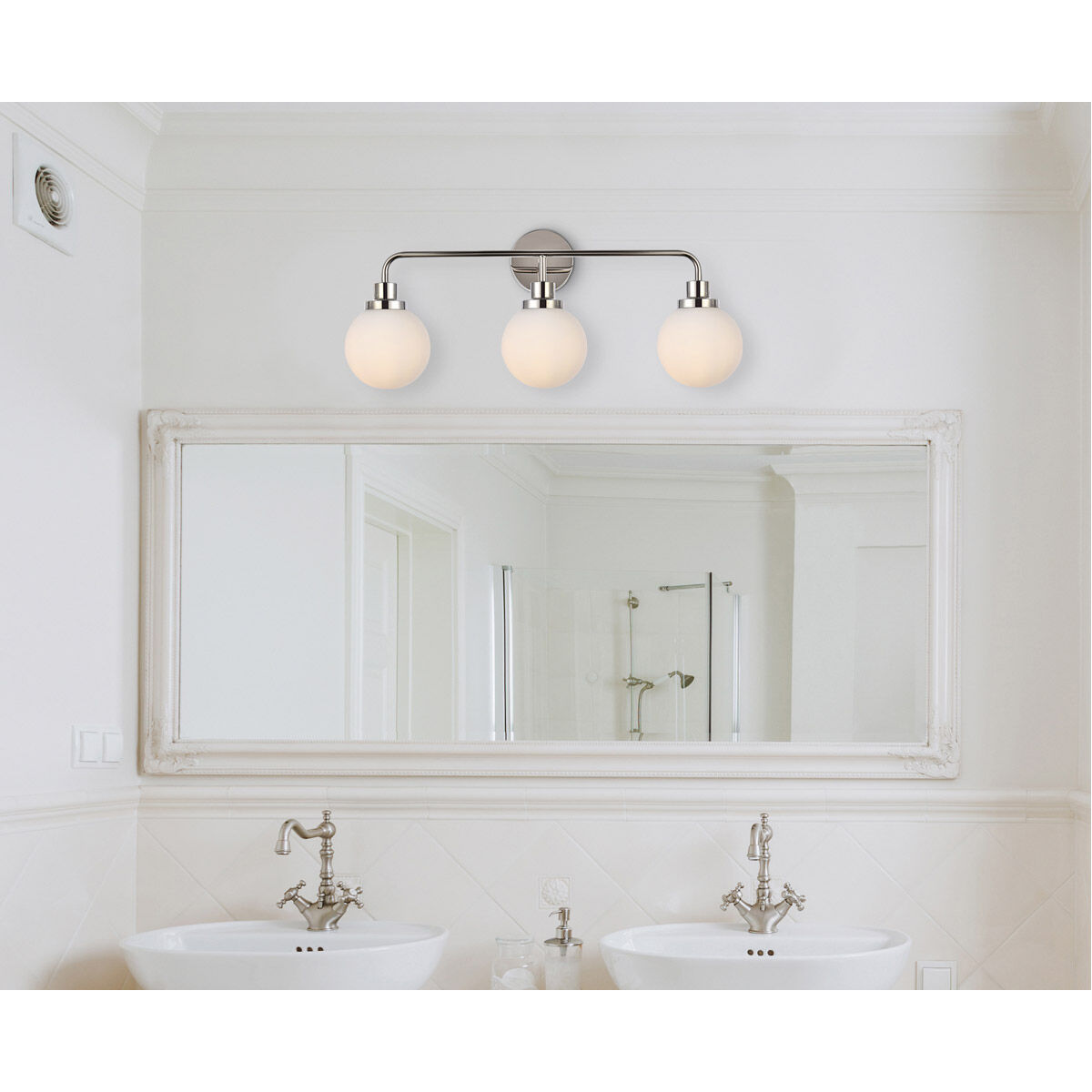 Hanson 3 Light 28 inch Polish Nickel Bath Sconce Wall Light