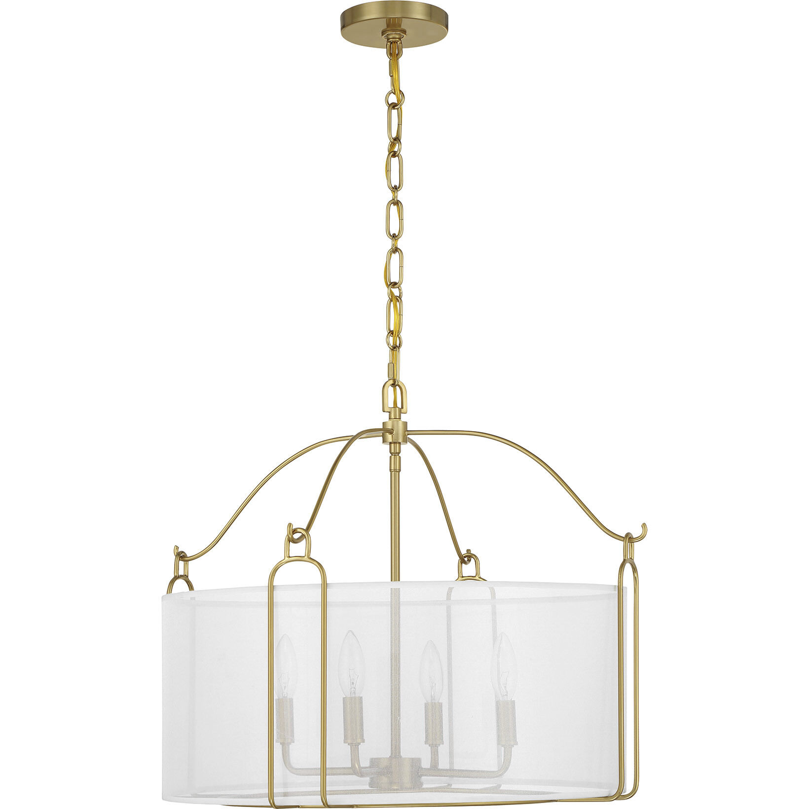 Ashlay 4 Light 22 inch Warm Brass Pendant Ceiling Light