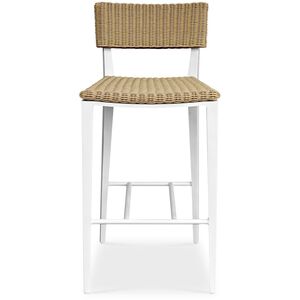 Calbas 42.25 inch White and Honey Outdoor Bar Stool