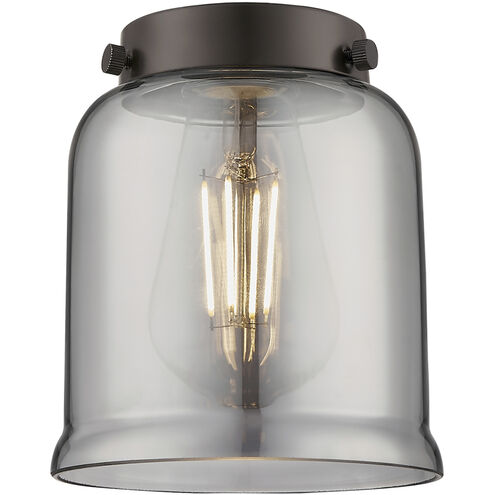 Nouveau 2 Bell 1 Light 5 inch Brushed Satin Nickel Mini Pendant Ceiling Light in Incandescent, Plated Smoke