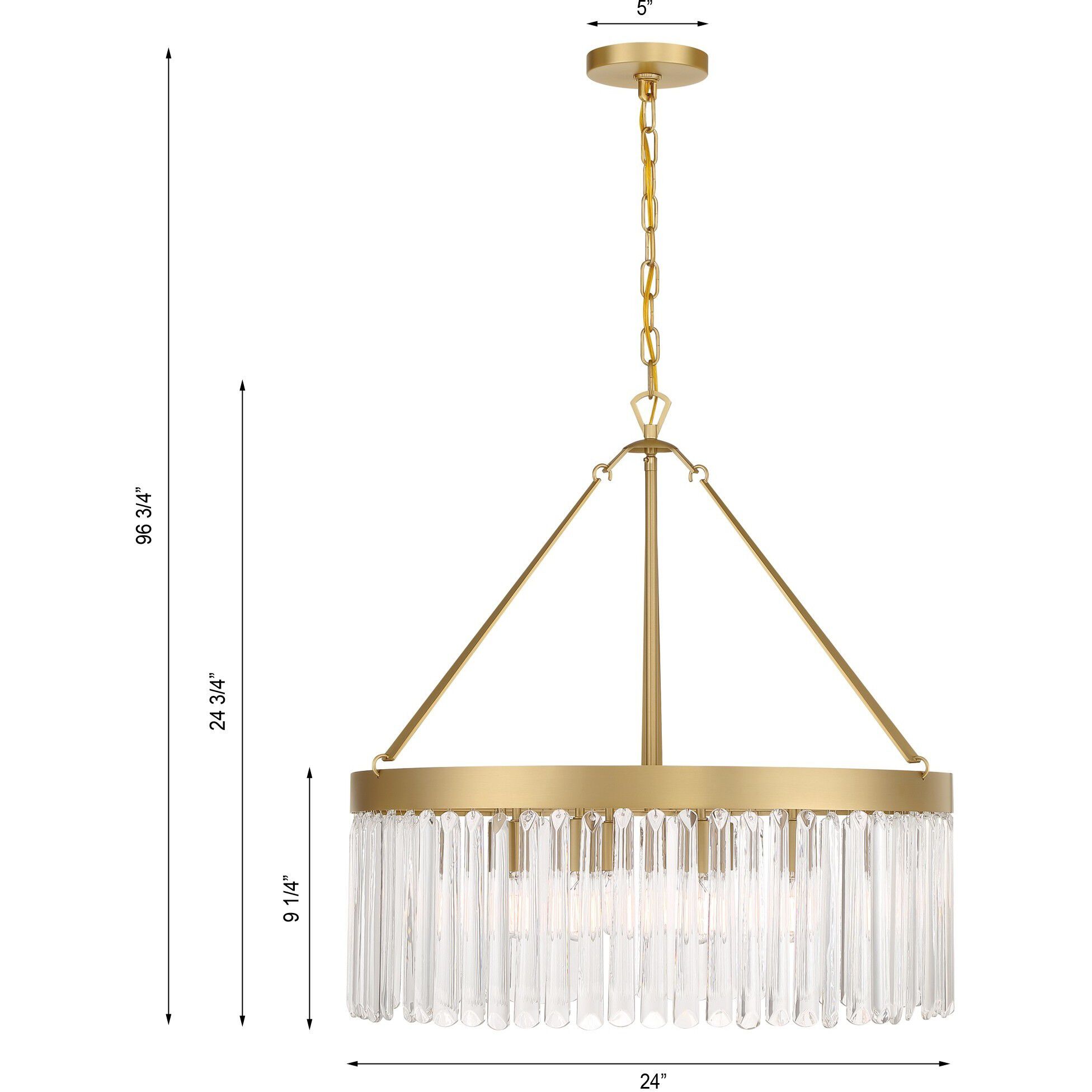 Emory 8 Light 24 inch Modern Gold Chandelier Ceiling Light