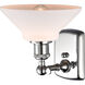Ballston Orwell 1 Light 8 inch Polished Chrome Sconce Wall Light in Matte White Glass, Ballston