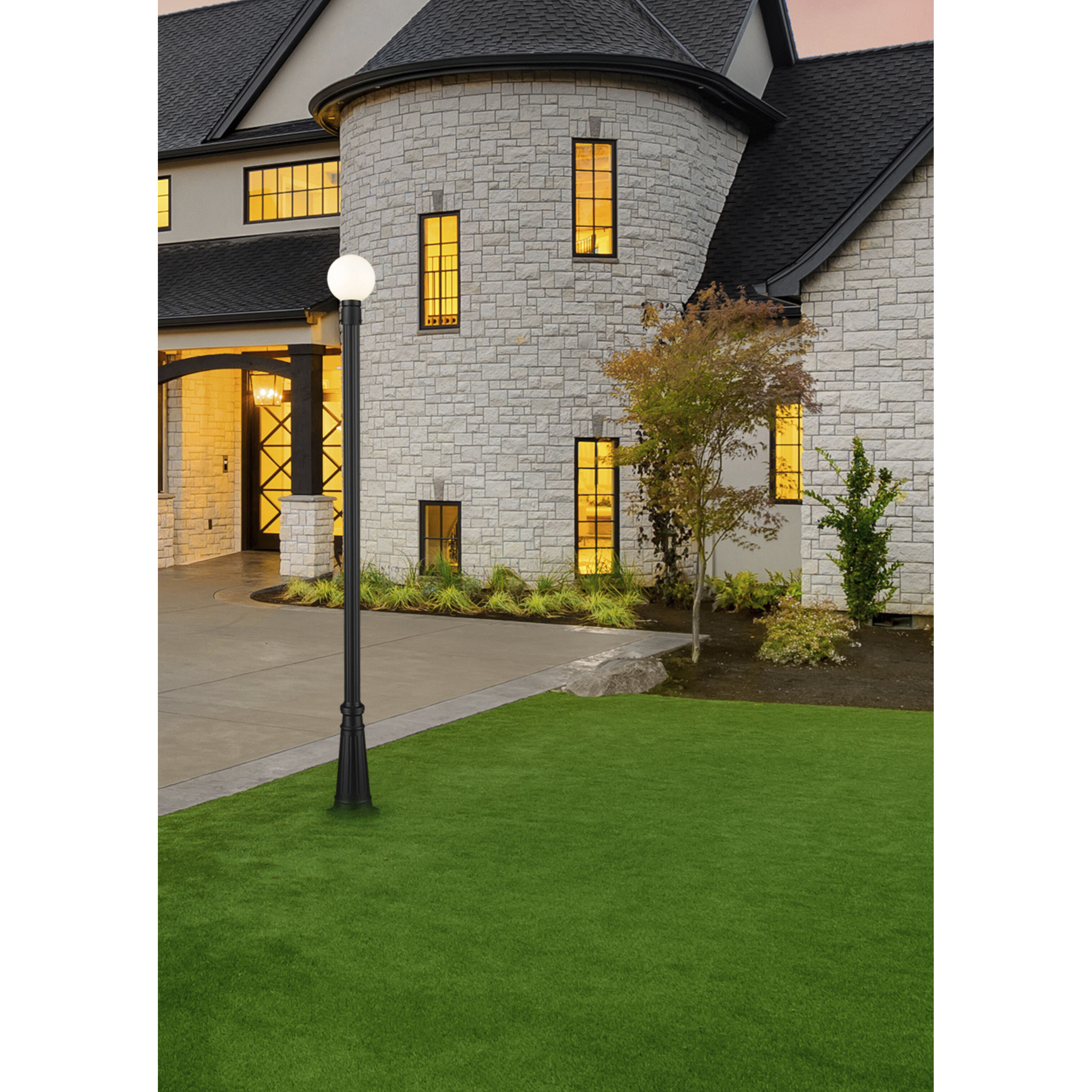 Laurent 1 Light 109.75 inch Black Outdoor Post Mounted Fixture