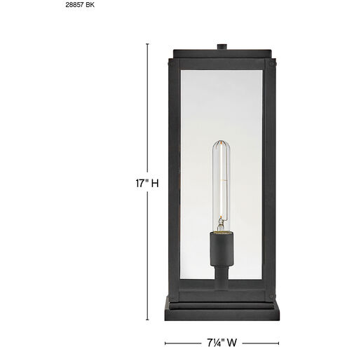 Estate Series Max 1 Light 17 inch Black Outdoor Pier Mount