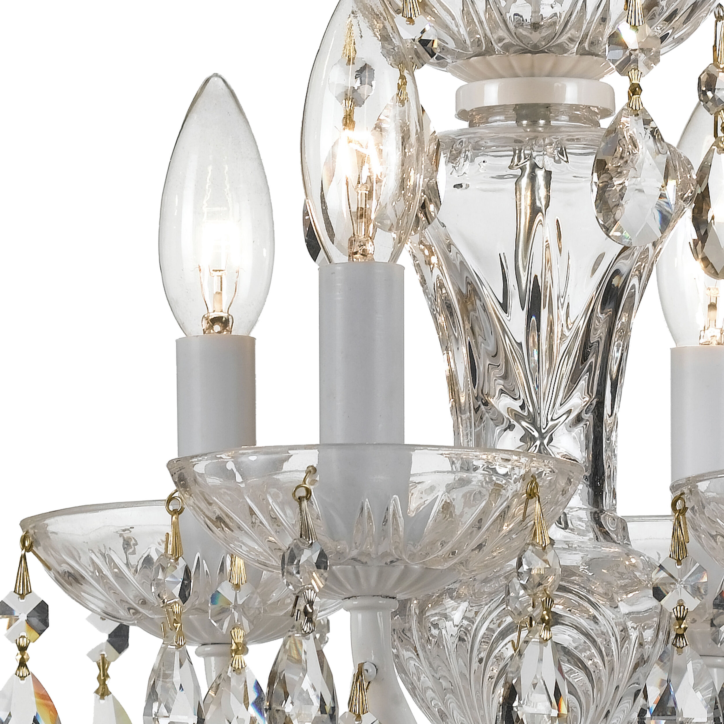 Welton 4 Light 11 inch Wet White Mini Chandelier Ceiling Light in Clear Swarovski Strass