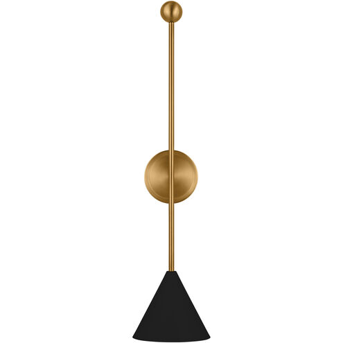 AERIN Cosmo 1 Light 6.88 inch Midnight Black and Burnished Brass Bath Vanity Wall Sconce Wall Light in Midnight Black / Burnished Brass