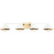 Velax Wall Sconce Wall Light in White and Aged Gold Brass