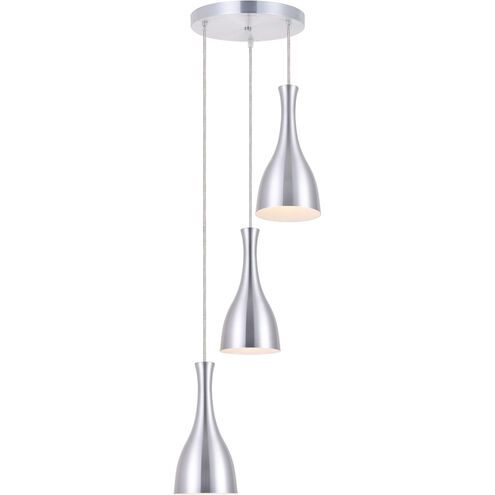 Aiken 3 Light 14 inch Burnished Nickel Pendant Ceiling Light