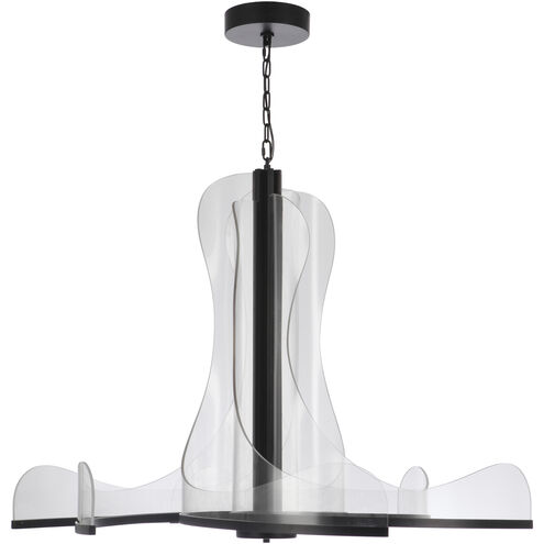 Estrella LED 47.25 inch Flat Black Chandelier Ceiling Light, 6 Arm