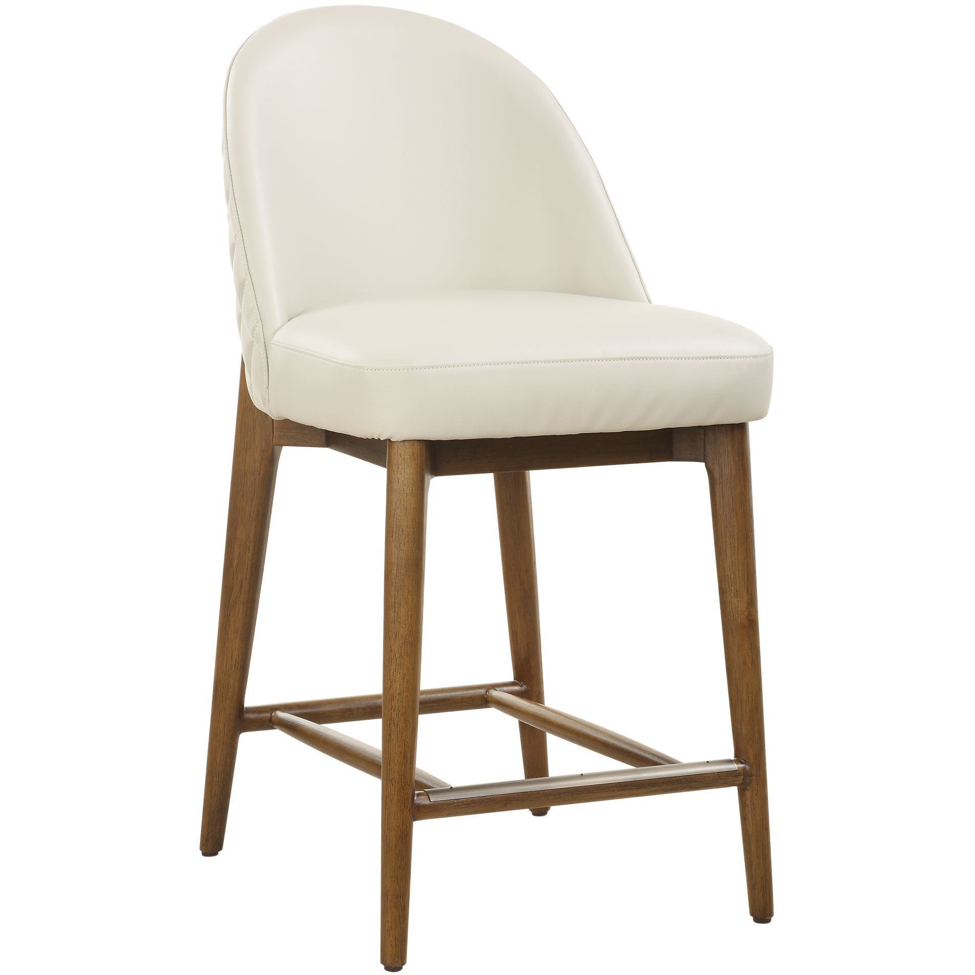 Stitches 38.5 inch Ecru and Warm Walnut Counter Stool