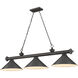 Cordon 3 Light 57.25 inch Bronze Billiard Ceiling Light in Bronze Steel