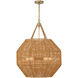 Selby 5 Light 25 inch Burnished Brass with Rattan Pendant Ceiling Light