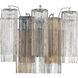 Addis Sconce Wall Light in Polished Chrome, Tronchi Glass Autumn