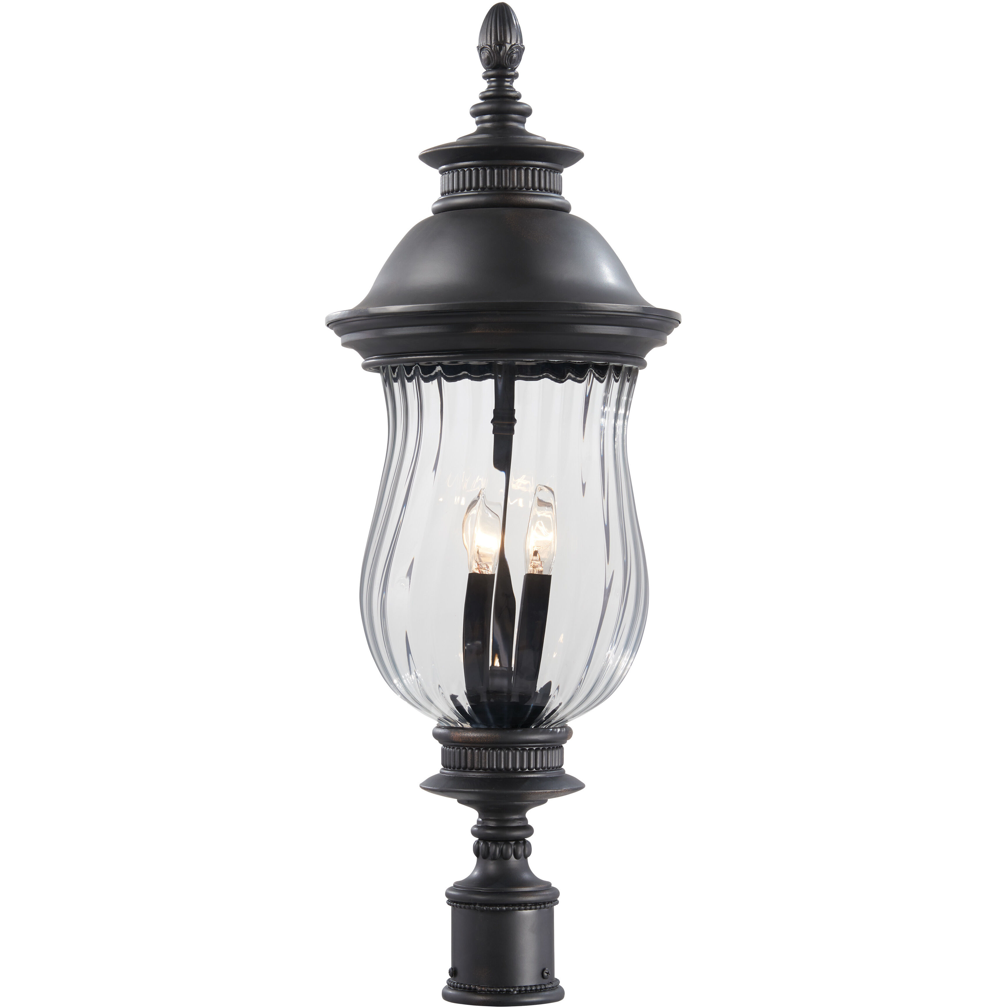 Newport 4 Light 33 inch Heritage Outdoor Post Mount Lantern, Great Outdoors