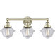 Oxford 3 Light 24.5 inch Antique Brass Bath Vanity Light Wall Light in Clear
