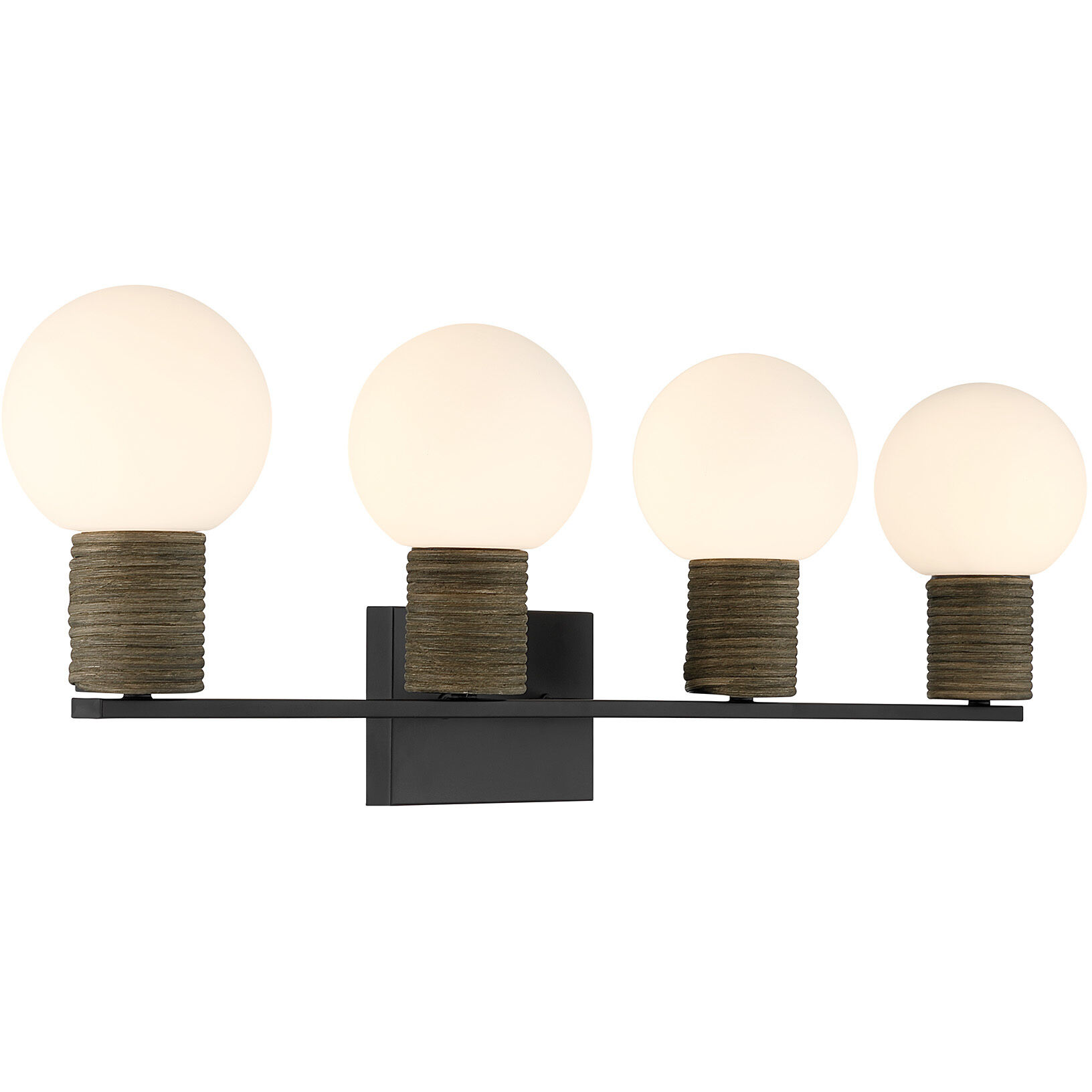 Jarrell 4 Light 33.5 inch Matte Black Bathroom Vanity Light Wall Light