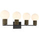 Jarrell 4 Light 33.5 inch Matte Black Bathroom Vanity Light Wall Light
