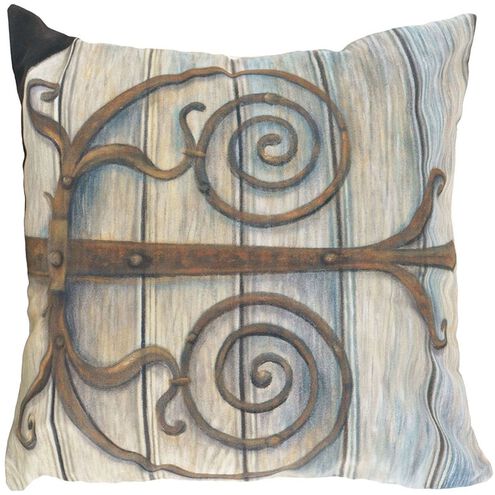 Garden Gate 24 X 24 inch Brown with Cream Accent Pillow