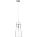 Kira 1 Light 6.5 inch Brushed Nickel Pendant Ceiling Light