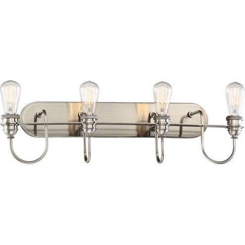 Uptown Edison 4 Light 29 inch Plated Pewter Bath Light Wall Light