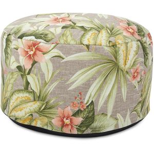 Bora 12 inch Brown/Green/Coral Outdoor Foot Pouf, Round