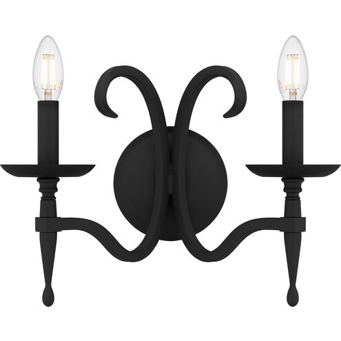 Octavia 2 Light 14 inch Earth Black Wall Sconce Wall Light, Small