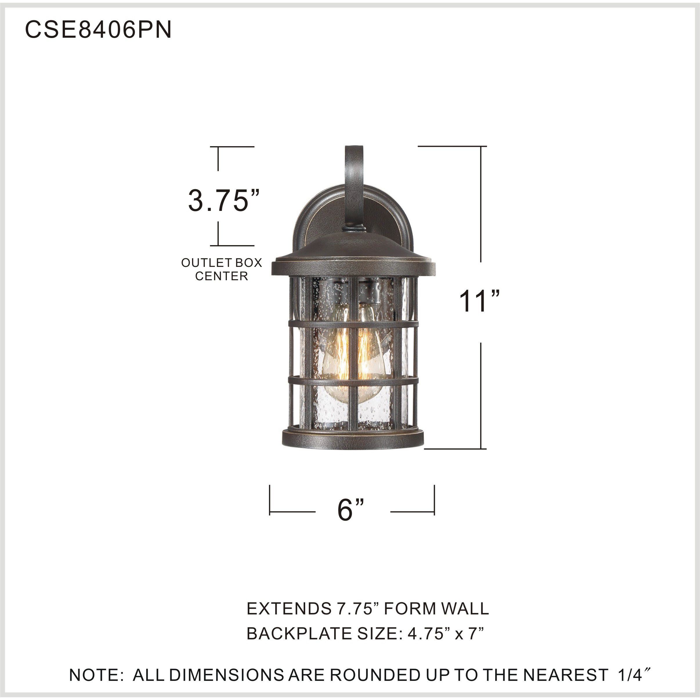 Crusade 1 Light 11 inch Palladian Bronze Outdoor Wall Lantern