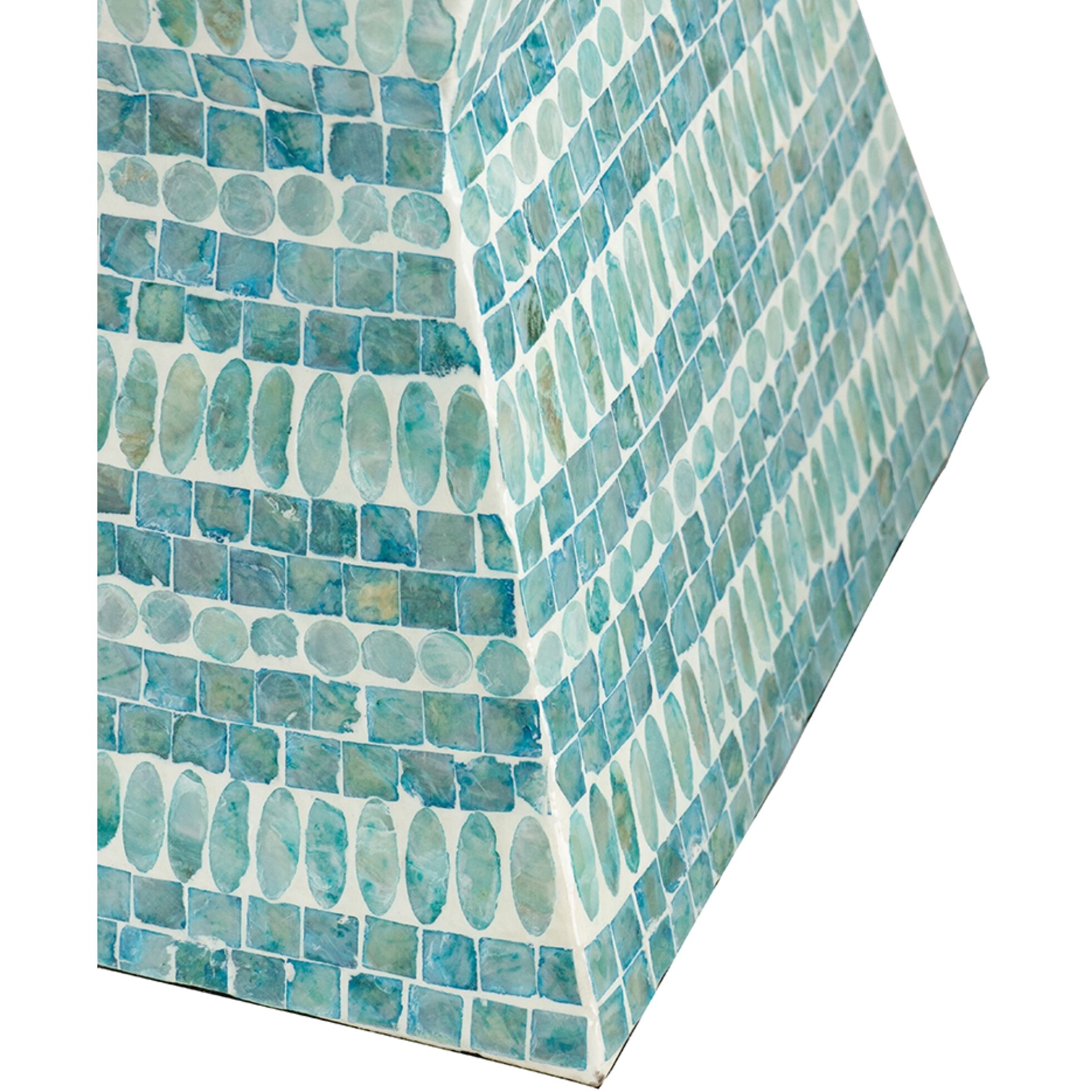 Square 17.7 inch Turquoise Stool, Square