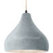 Radiance LED 13.5 inch Matte Black and Concrete Pendant Ceiling Light