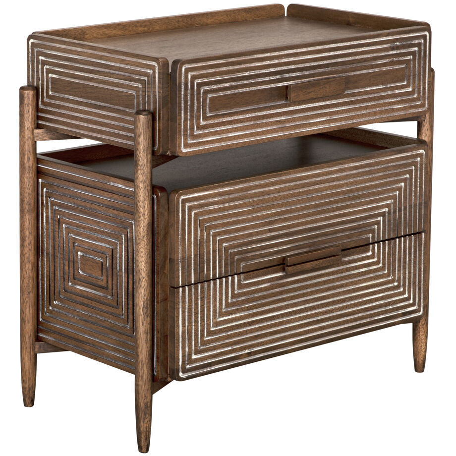 Savino 31 X 30 inch Dark Walnut Side Table