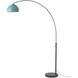 Half Dome 92 inch 14 watt Black Nickel and Black Arc Floor Lamp Portable Light in Turquoise Steel