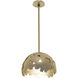 Pangea 1 Light 15.3 inch Modern Brass Pendant Ceiling Light