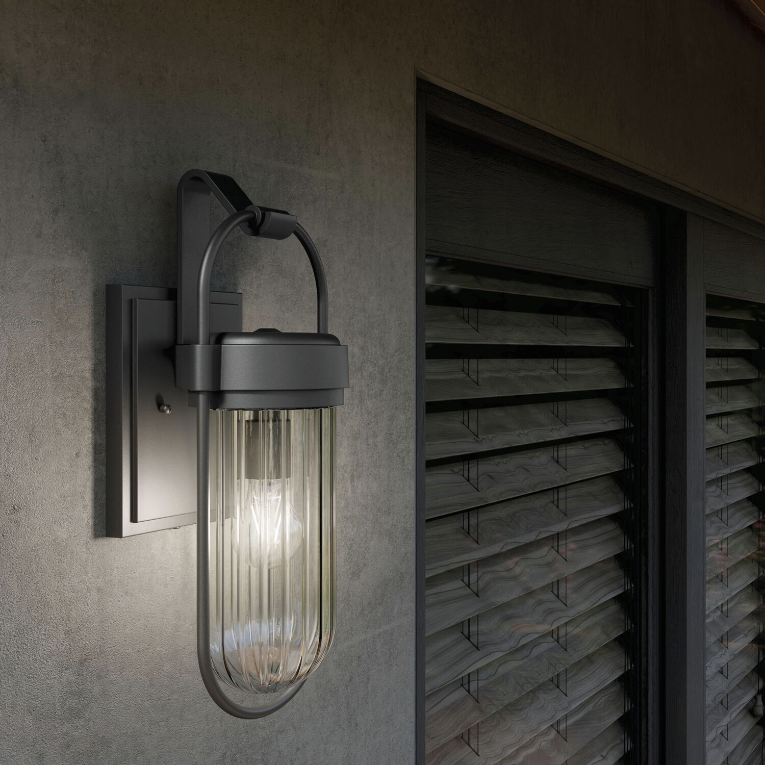 Brix 1 Light 19.25 inch Black Textured Outdoor Wall, Medium