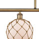 Ballston Farmhouse Rope 4 Light 48 inch Brushed Brass Island Light Ceiling Light in White Glass with Brown Rope, Ballston
