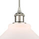 Ballston Orwell LED 8 inch Polished Nickel Mini Pendant Ceiling Light in Matte White Glass, Ballston