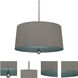 Williamsburg Custis 3 Light 25.5 inch Polished Nickel Pendant Ceiling Light in Carter Gray With Mayo Teal