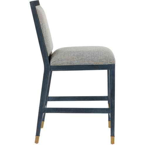 Santos 40 inch Vintage Navy/Performance Barrett Dusk/Satin Brass Counter Stool
