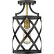 Malcalester 1 Light 8 inch Matte Black and Olde Brass Flush Mount Ceiling Light