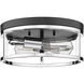 Canada 2 Light 12 inch Black & Chrome Flush Mount Ceiling Light