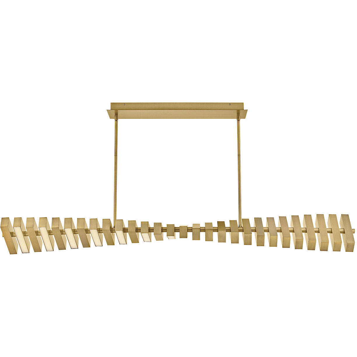 Stitch LED 58.75 inch Lacquered Brass Chandelier Ceiling Light