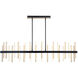 Harmonix LED 56 inch Black and Aged Brass Linear Chandelier Ceiling Light in 56in.