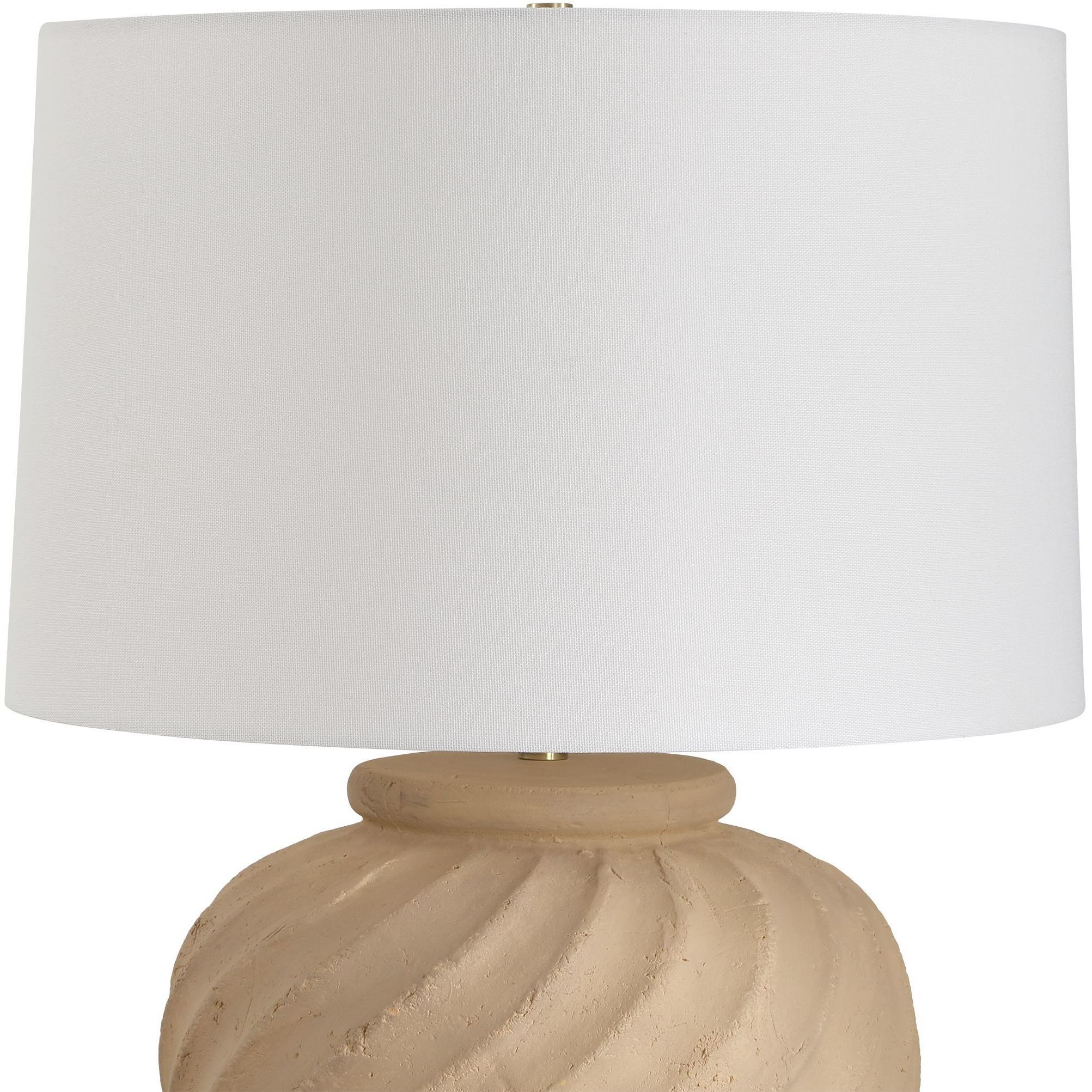 Farai 23 inch 150 watt Terracotta and Brass Table Lamp Portable Light