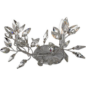 Misthaven 2 Light 20 inch Silver Leaf with Clear Crystal Wall Sconce Wall Light