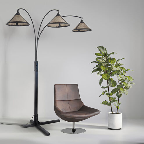 Natural Mica 86 inch 40.00 watt Gunmetal and Charcoal Gray Arc Floor Lamp Portable Light