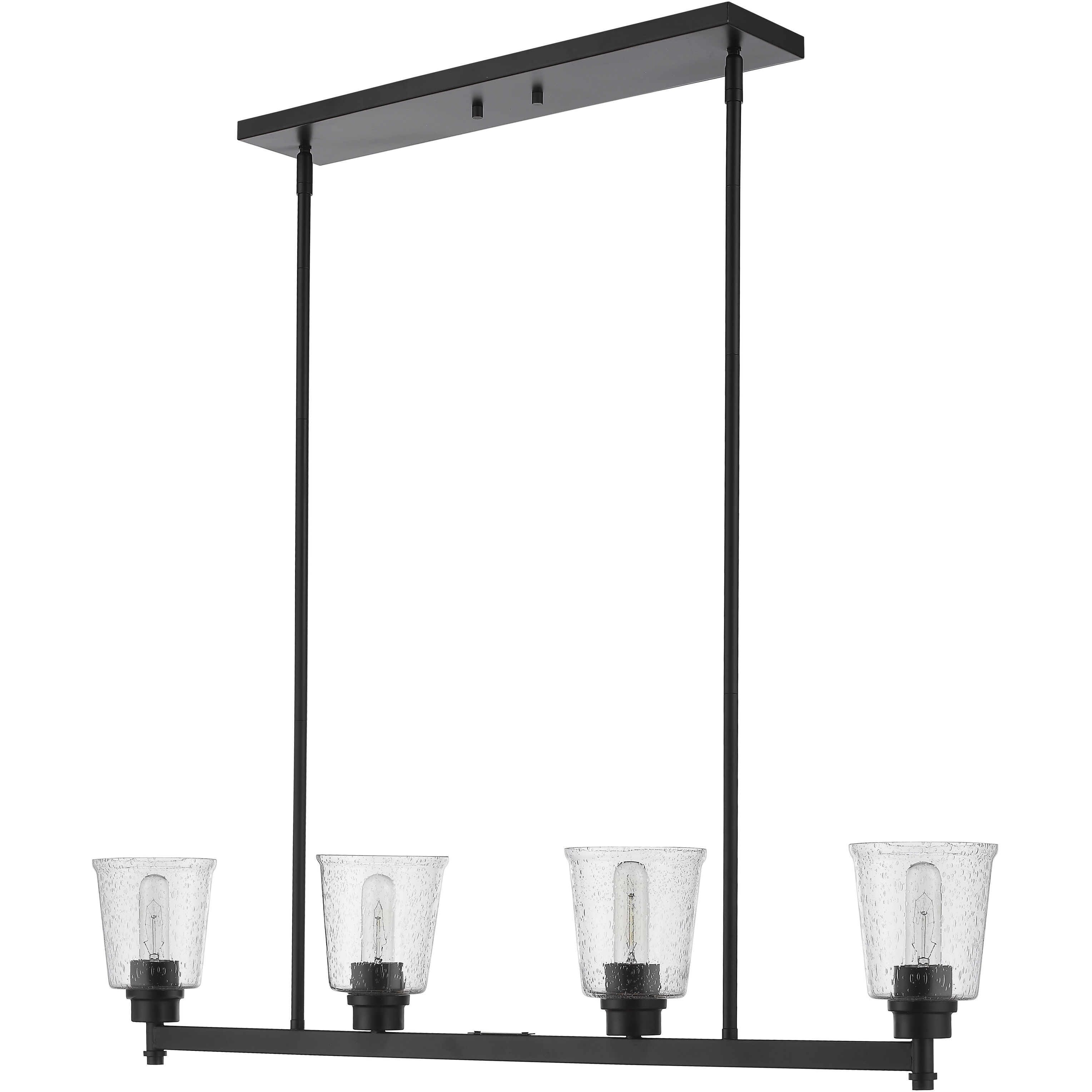 Bohin 4 Light 40 inch Matte Black Linear Chandelier Ceiling Light