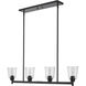 Bohin 4 Light 40 inch Matte Black Linear Chandelier Ceiling Light