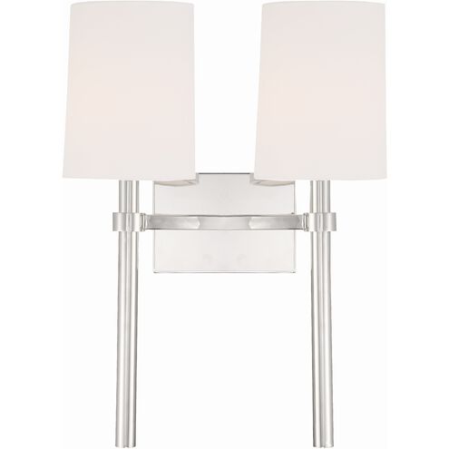 Bromley 2 Light 13.75 inch Polished Nickel Sconce Wall Light