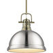 Yep Duncan 1 Light 14 inch Aged Brass Pendant Ceiling Light in Pewter, Large