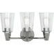Wheatley 3 Light 17.25 inch Polished Chrome Wall Sconce Wall Light in Clear Glass